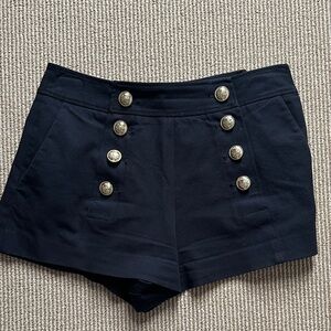 10 Crosby Derek Lam Black High Waist Shorts with Gold Buttons